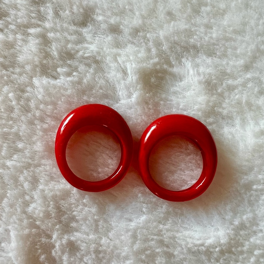Vintage Red Stacking Rings - Picture 2 of 3